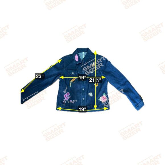 Ny Collection Cotton Patched Denim Jacket. Size M - Picture 4 of 4